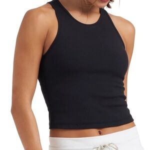 Vuori Pose Plyo Rib Black Tank Top - Small